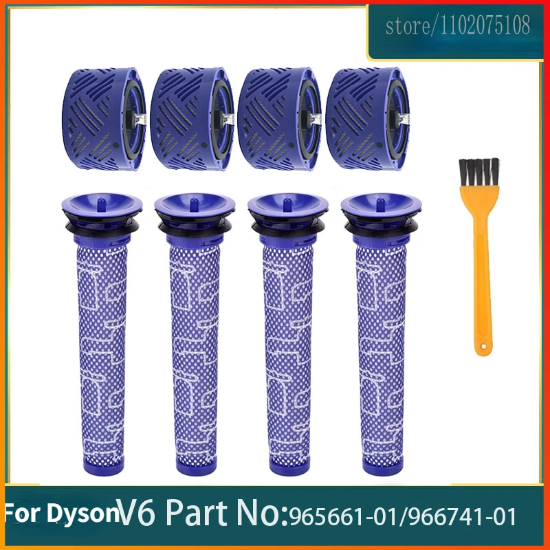 Pre & Post-Motor HEPA Filter For Dyson V6 DC59 Vacuum Cleaner Parts # DY-96674101 & DY-96566101 Kit