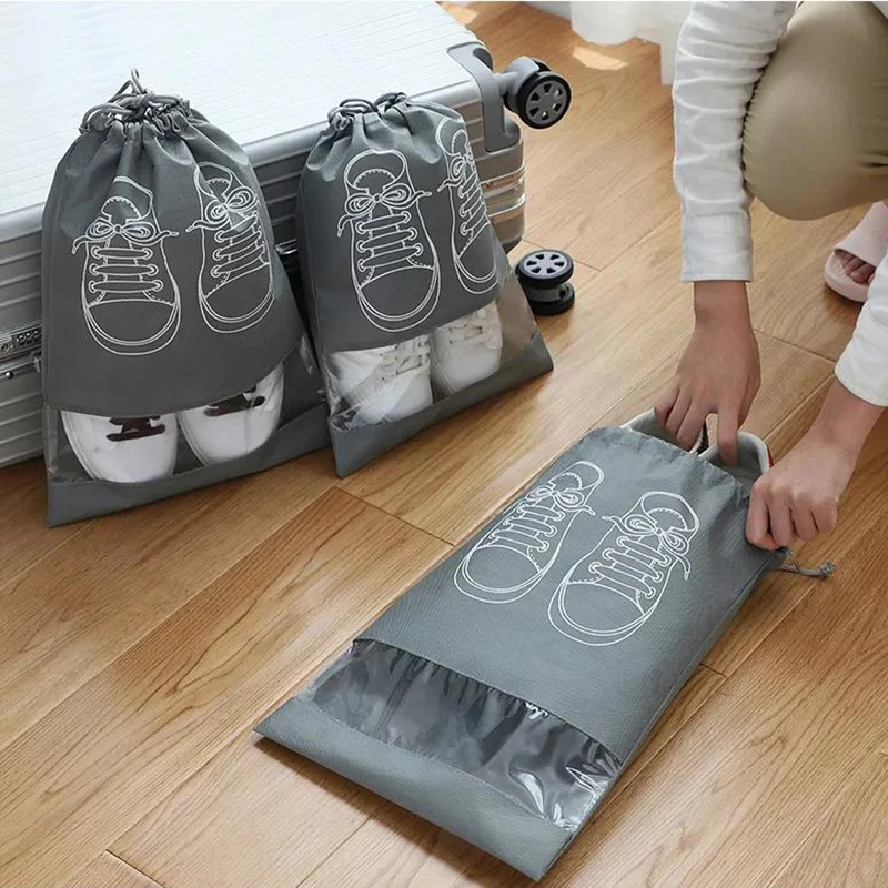 

Dustproof Shoes Storage Bag Closet Organizer Pocket Clothing Classified Hanging Bag Waterproof Non-woven Travel Portable Bag