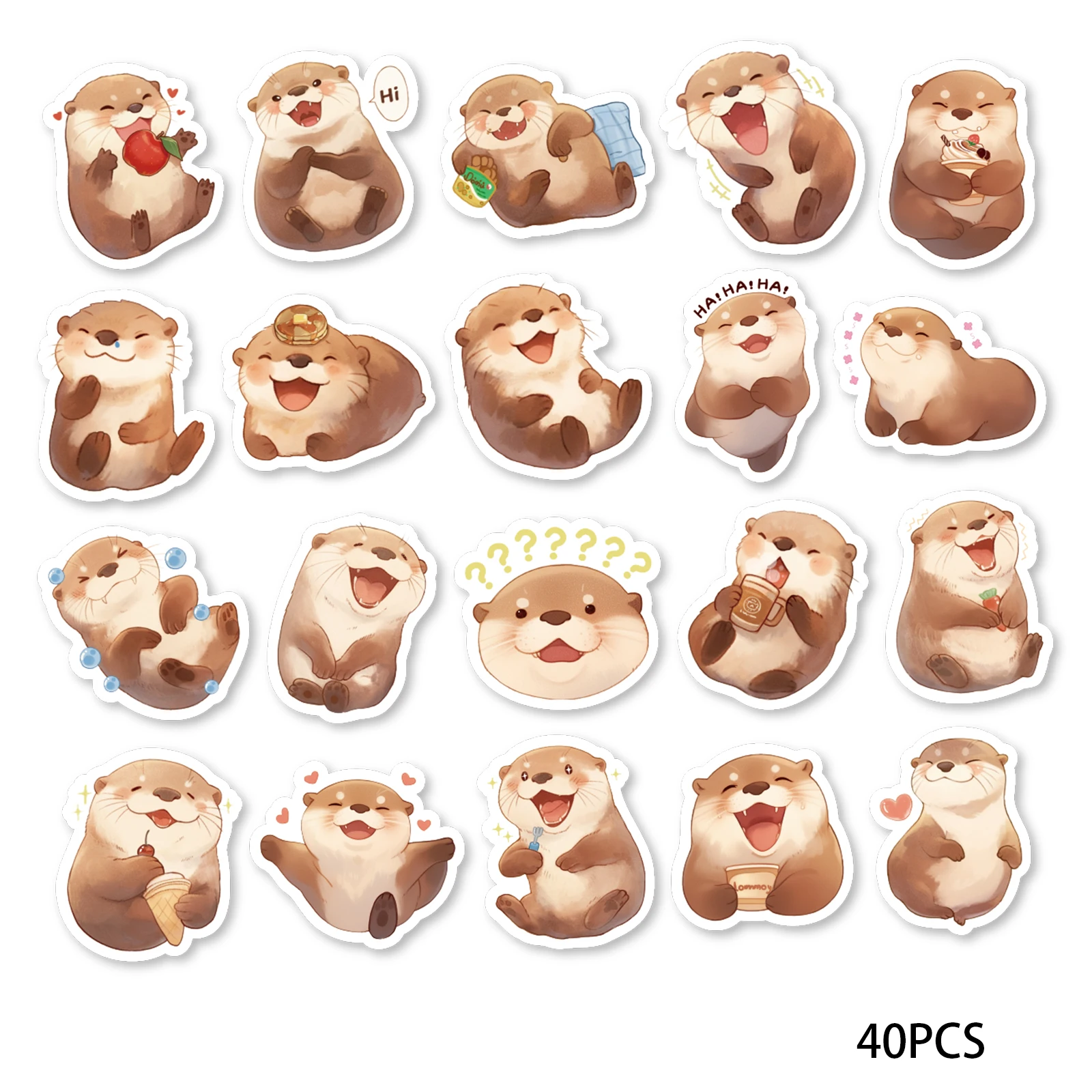 

40 наклеек с изображением выдры