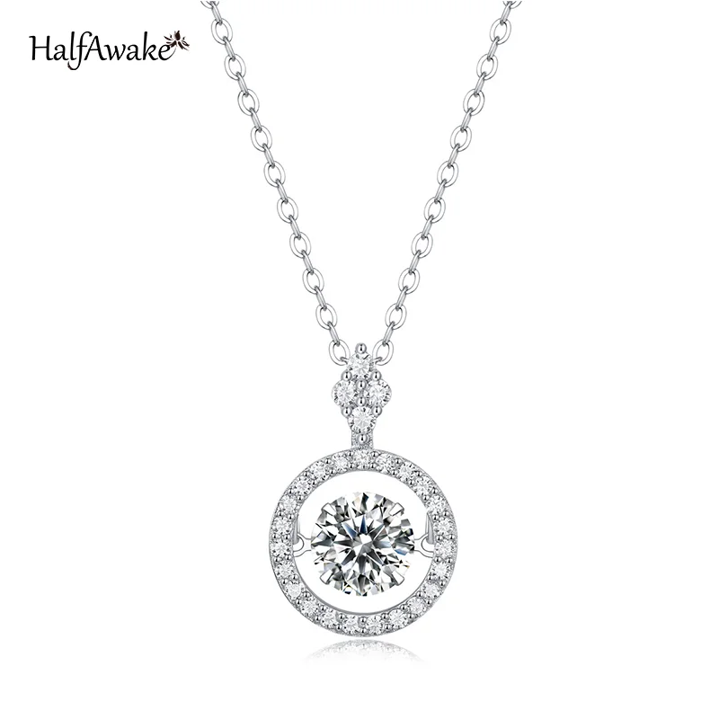 

Real 925 Silver 1ct Sparkling Dancing D Color Moissanite Floating Diamond Necklace For Women Timeless Elegance Anniversary Gift