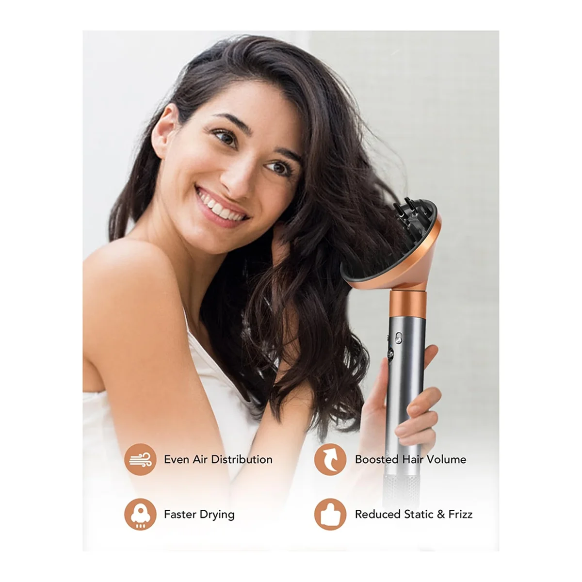 Рассеиватель и большая круглая насадка для объемной щетки совместимая с Dyson Airwrap