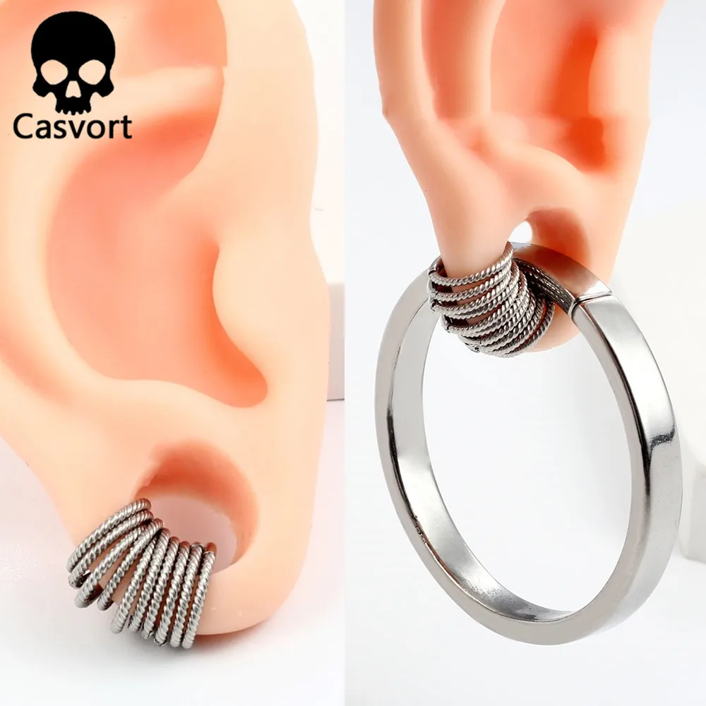 

Casvort 316 Stainless Steel Segment Hoop Ear Cartilage Tragus Helix Lip Piercing Nose Ring Nipple Clicker Septum Ear Lobe Cuff
