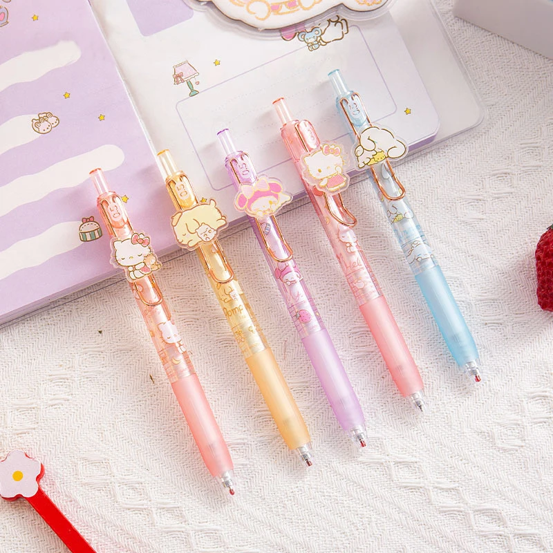 

Kawaii Hello Kitty My Melody Cinnamorol Sanrio 0.5Mm Neutral Pen Special Fountain Pen for Student Examination Bullet Black Pen