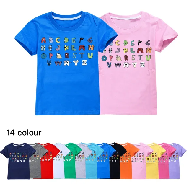 Alphabet Lore Game Kids Cosplay T-Shirt Girls Boys Short Sleeve Summer Tops Clothes Tshirts Children Sports Tees Clothing 1
