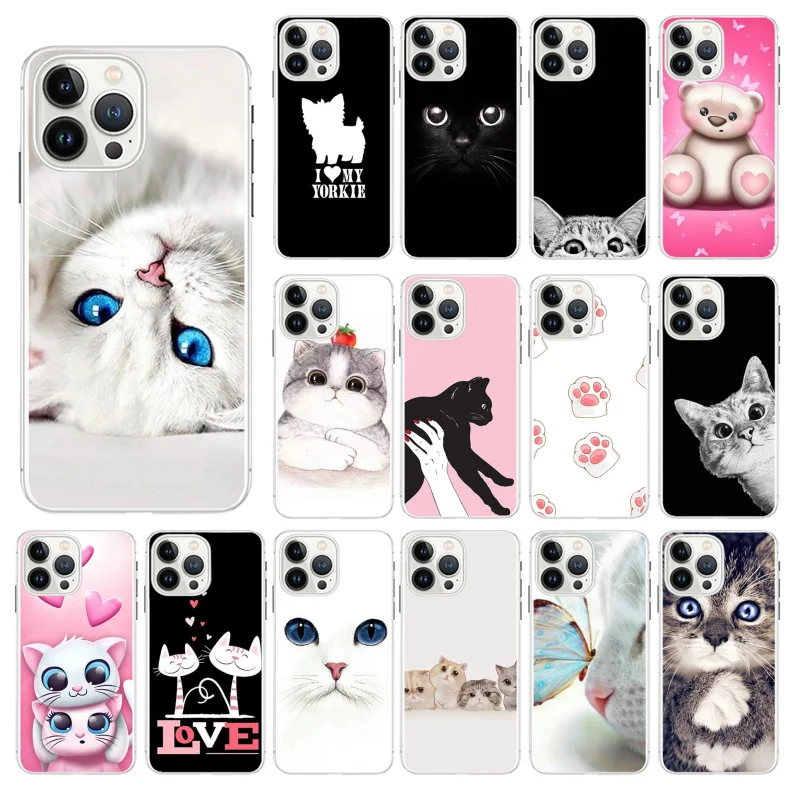 

New Year Gifts Cute Cat Phone Case For iphone 13 12 11 Pro Max Case For iphone XS MAX X XR SE2 8 7 Plus case