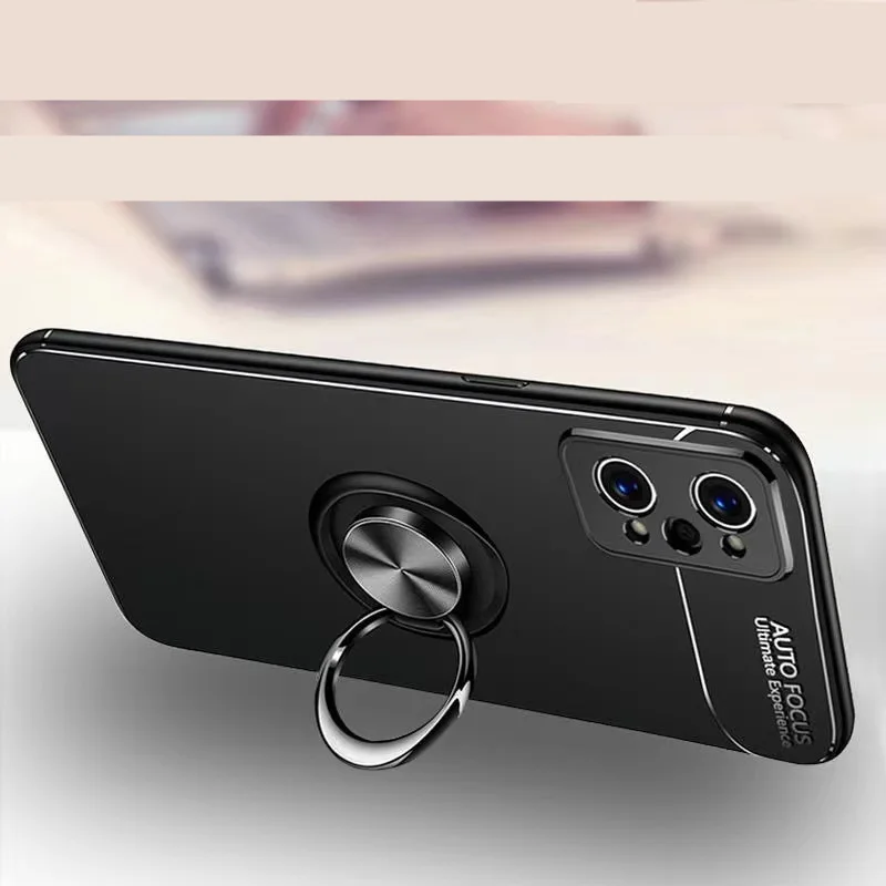 

Realme GT Neo 2 Cover Shockproof Case For Oppo Realme GT Neo 2T 5G Soft Silicone Metal Ring Stand Coque For Realme C11 2021 C25S
