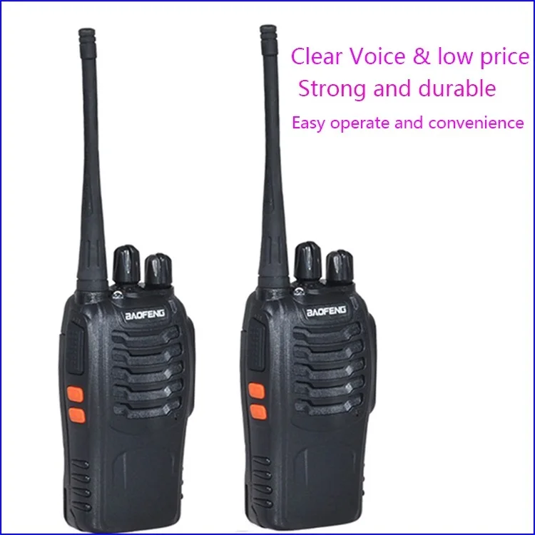 2pcs/lot BF-888S baofeng walkie talkie 888s UHF 400-470MHz 16Channel Portable two way radio with earpiece bf888s transceiver