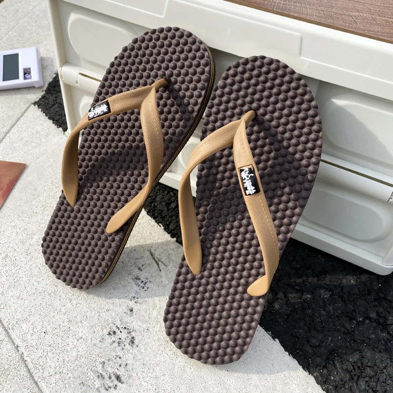 

Summer Men Massage Slippers High Quality Comfortable Beach Sandals Casual Outdoor Shoes Male Non-slip Bathroom Sliders Wholesale