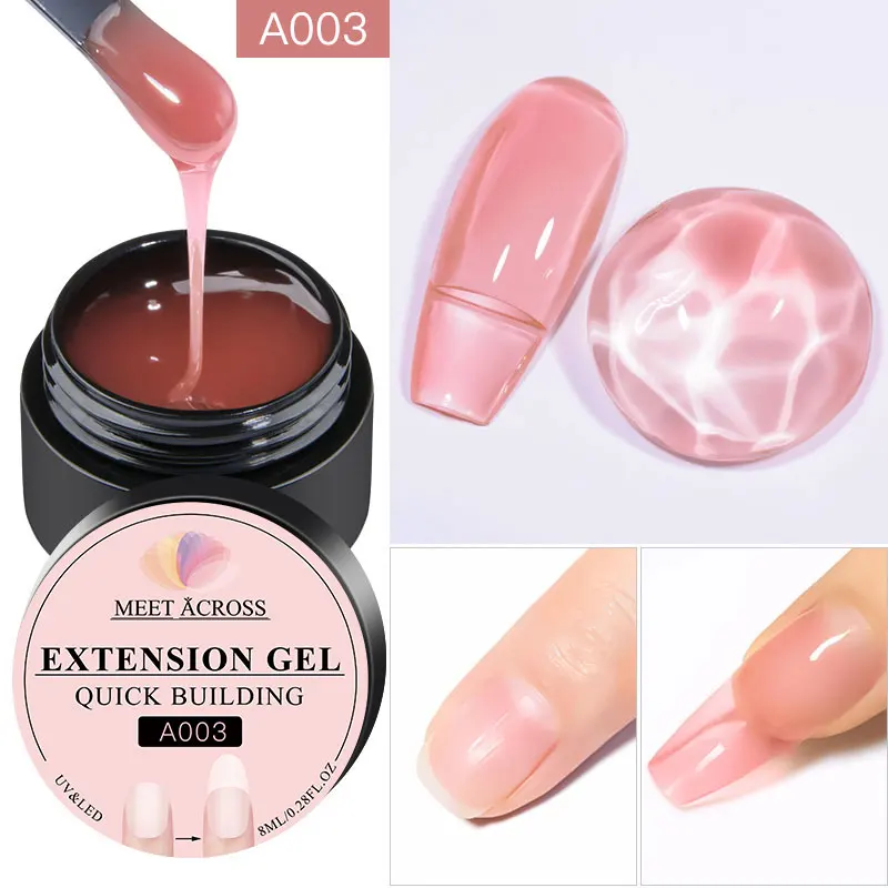 

MEET ACROSS 8ml Nail Extension Gel Acrylic White Clear Quick Building Gel For Nails Finger Prolong Form Tips Manicure Nail Tools