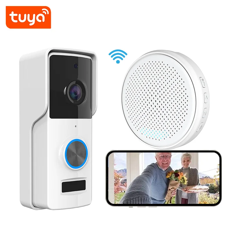 

Tuya Video Doorbell Smart Home Wireless WIFI Phone Intercom Door Bell 4000mAh Battery Powered PIR Night Vision Security Camera