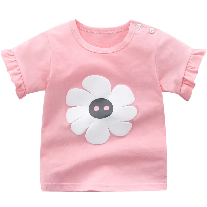 

Детские летние футболки с коротким рукавом для девочек