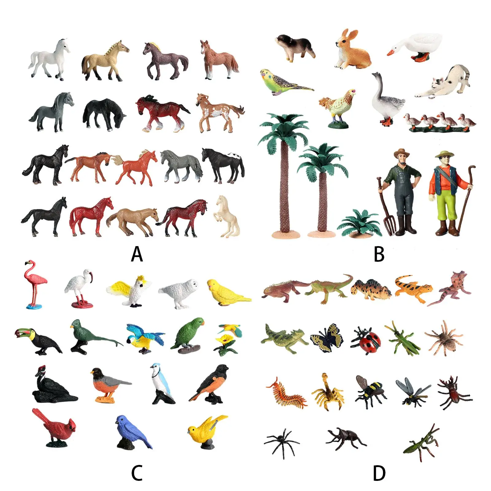 

Пластиковые фигурки фермы, игровой набор, обучающая модель, искусственные игрушки