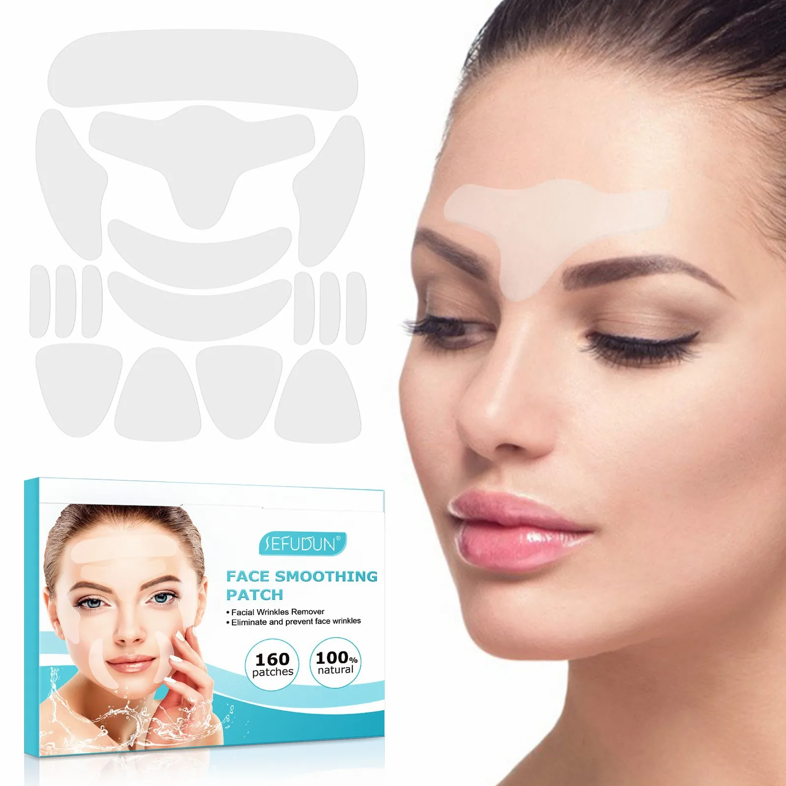 

Face and Forehead Anti Wrinkle Patches Facial Patches to Smooth Eye Mouth Forehead Wrinkles - Non-Silicone Face Tape 160 patches