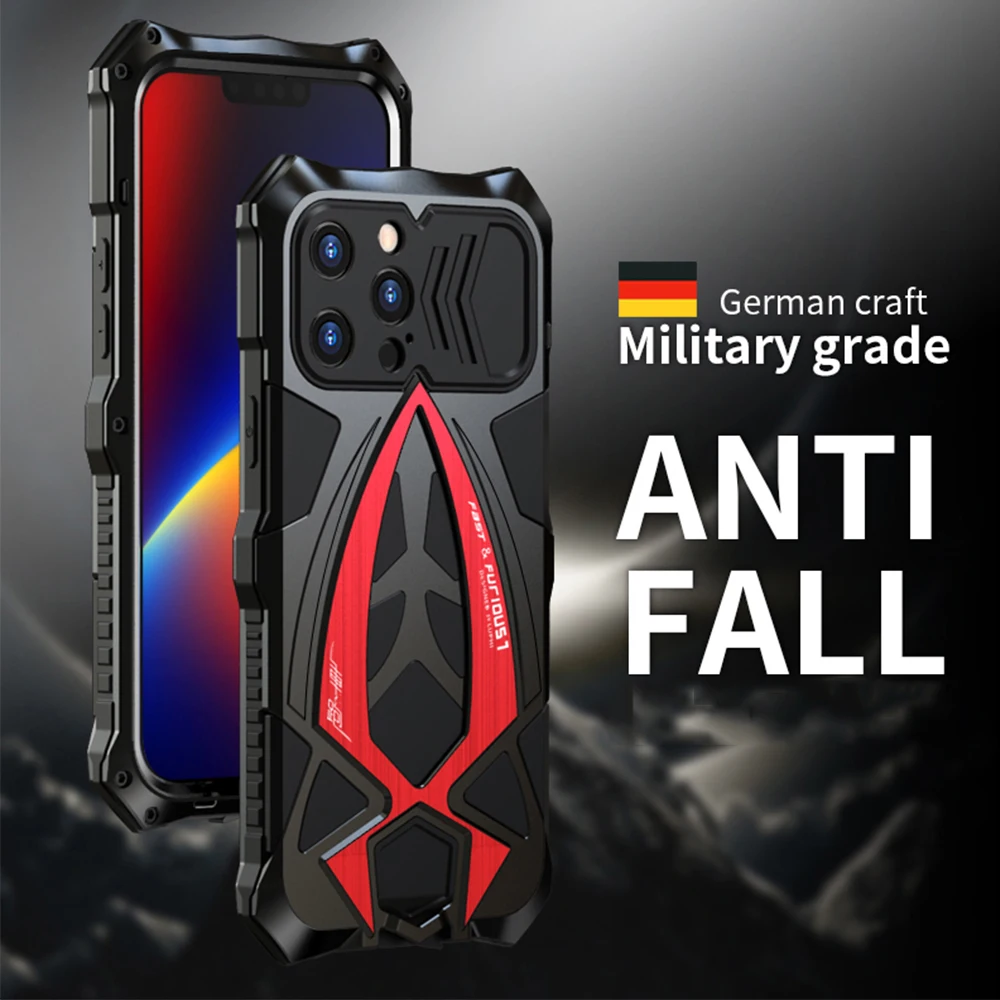 Najtaniej Luphie Armor Dla Iphone 14 Pro Max Metalowa Obudowa 14 Plus 13 12 Wojskowa, Odporna Na Wstrząsy Guma Pełna Wytrzymała Pokrywa Fundas Z Ochraniaczem