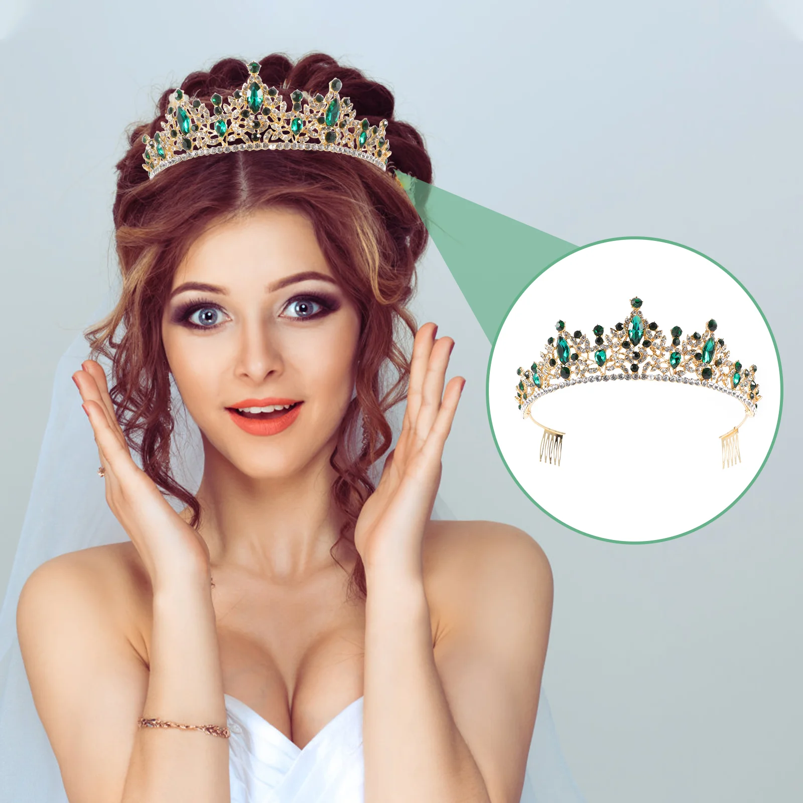 

Crown Princess Crowns Girls Fashion Hair Hoop Wedding Supply Zinc Alloy Crystal Bridal Hairband Female Miss Elegant