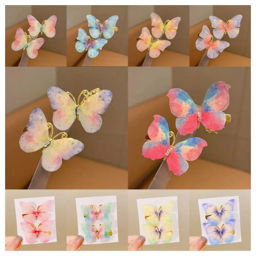 Набор заколок для волос из сплава 2 шт. красочные аксессуары в форме бабочки