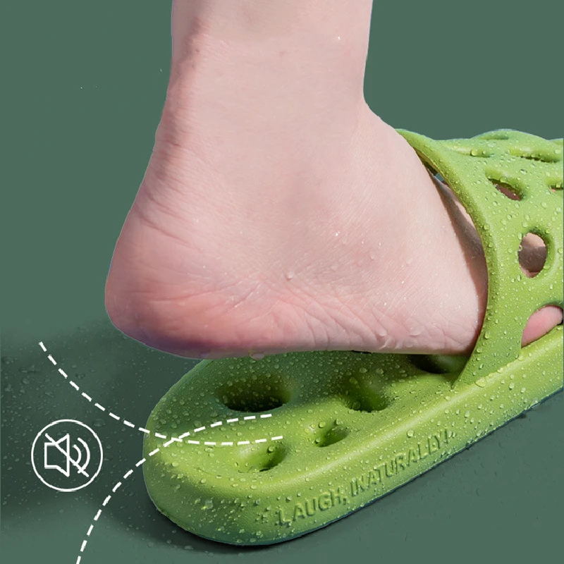Summer Soft Sole Mute Slippers Bathroom Shower Non-slip Anti-odor Drain Shoes Multicolor Option Women Men Couple Home Slippers