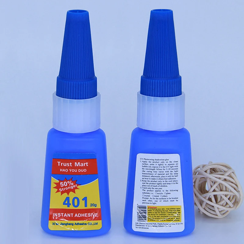 

401 Glue Instant Fast Adhesive 20ML Bottle Stronger Super Glue Multi-Purpose Fix HOT Super Strong Liquid Colorless Adhesive Glue