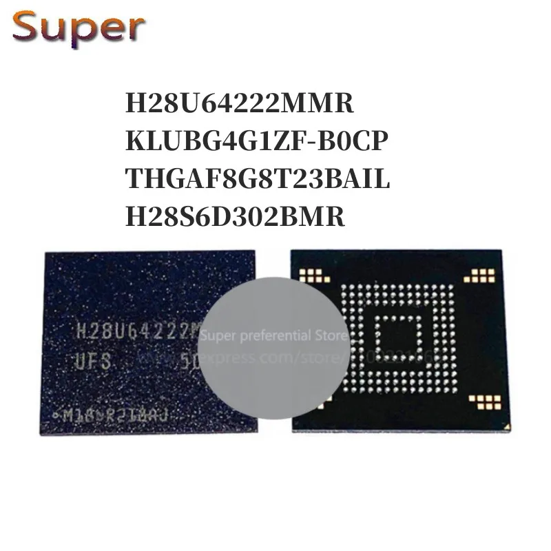 

5 шт. H28U64222MMR KLUBG4G1ZF-B0CP THGAF8G8T23BAIL H28S6D302BMR BGA153 UFS 32 Гб