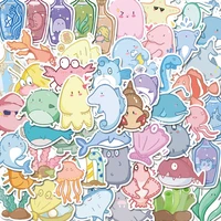 50pcs cute sea animals stickers fridge phone cups computer luggage notebook stationery personalized kawaii stationery stickers