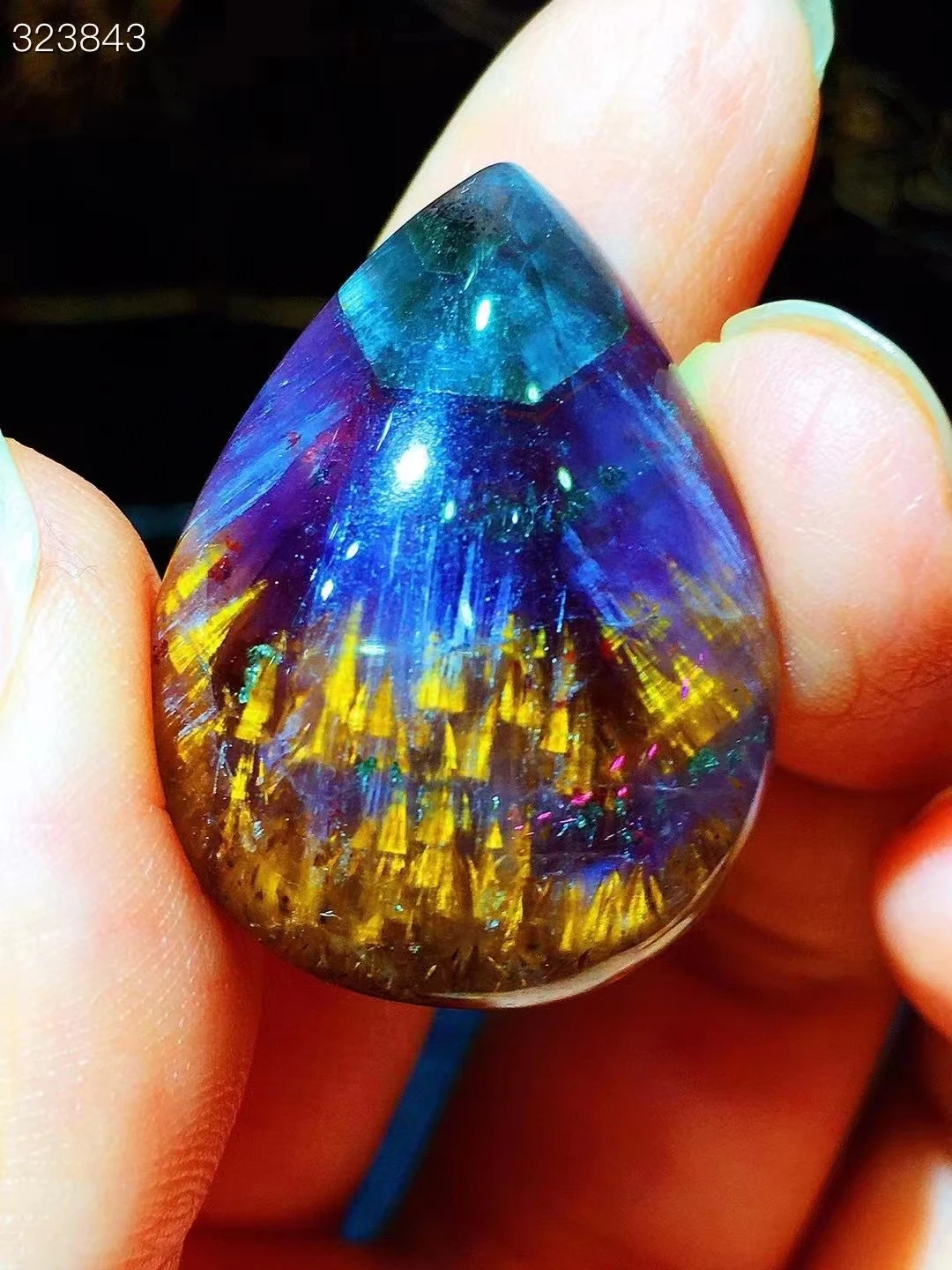 Натуральный какоксенит красный ауралит 23 подвеска 28,3x21,4x8 мм Ювелирные изделия Капля воды рутилированное сырье Канада женщин мужчин AAAAA