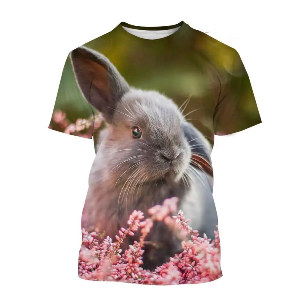 

New Summer Men's Ladies Children's Cute Animal Rabbit 3d Printed T-shirt Sports Breathable Lightweight Fitness Running Cool Top