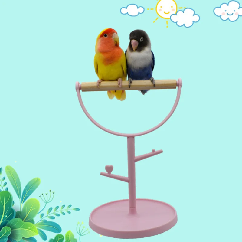 

Round Training Station Pole Parrot Stand Branch Floor Bird Shelf Desktop Training Platform Bird Supplies Portable Bird Cage Toys