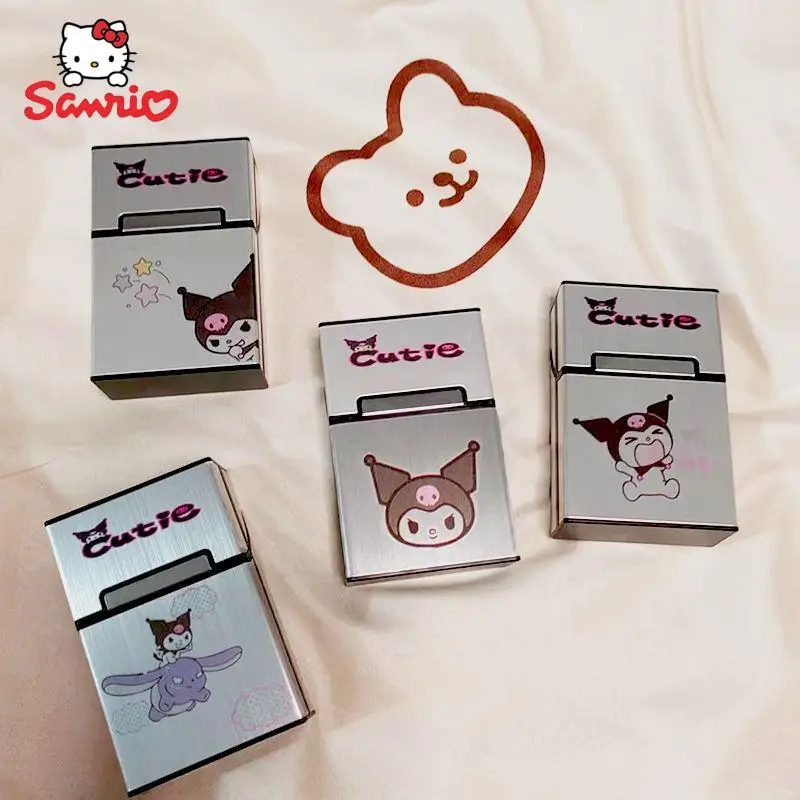 

Металлическая сигарета Sanrios Kuromi, милый держатель My Melody из алюминиевого сплава, подарок для курения для любимой женщины, портативная карманн...