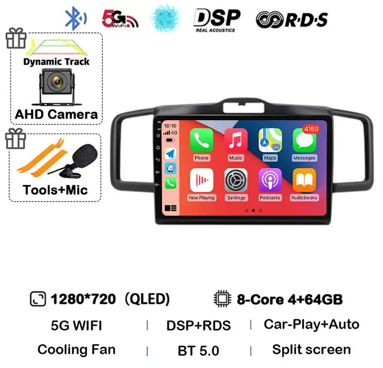 

Автомобильное радио Android 15 2din для Honda Freed 1 Spike 2008-2016 Мультимедийный видеоплеер Carplay Навигация Аудио головное устройство WIFI + 4G