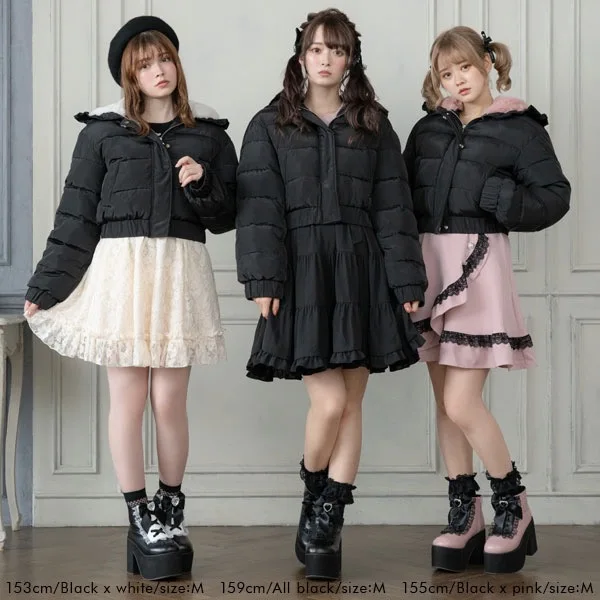 Winter Coat Women New Cute Sweet Japanese Style Bow Women's Parkas Hooded Thickened Cotton Padded Jacket