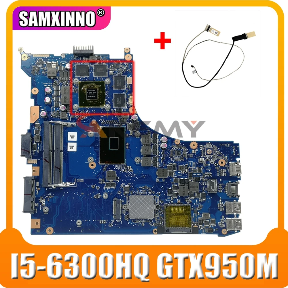 

Материнская плата GL552VX для ноутбука Asus ROG GL552V GL552VX материнская плата GL552VW REV 2,1 Материнская плата I5-6300HQ GTX950M/960M