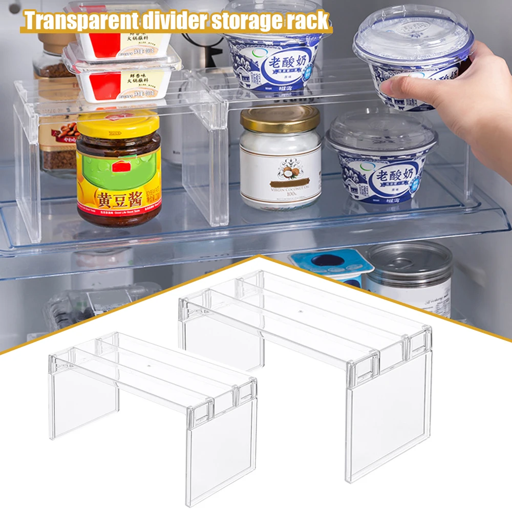

Transparent Refrigerator Divider for Veggetables Fruits Clear View Food-safe Fridge Shelf Space Saving Rack for Kitchen полки
