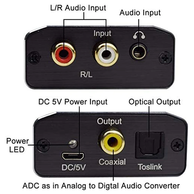 Аналогово-цифровой аудио преобразователь стерео L/R и разъем 3 5 мм к цифровому Toslink