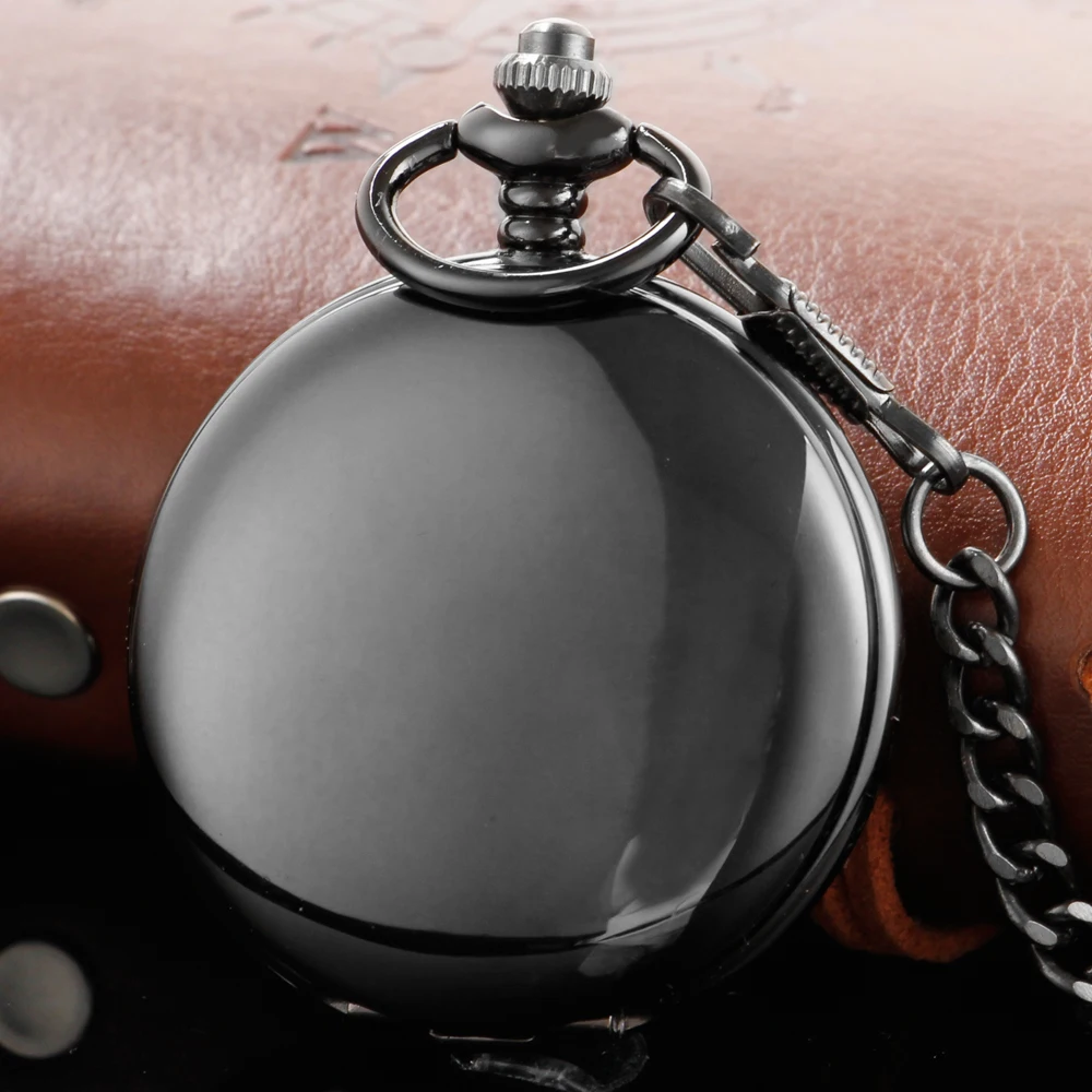 Black Dragon Exquisite Sculpture Clock Steampunk Skeleton Mechanical Pocket Watch Fob Chain Clock Men and Women Gift