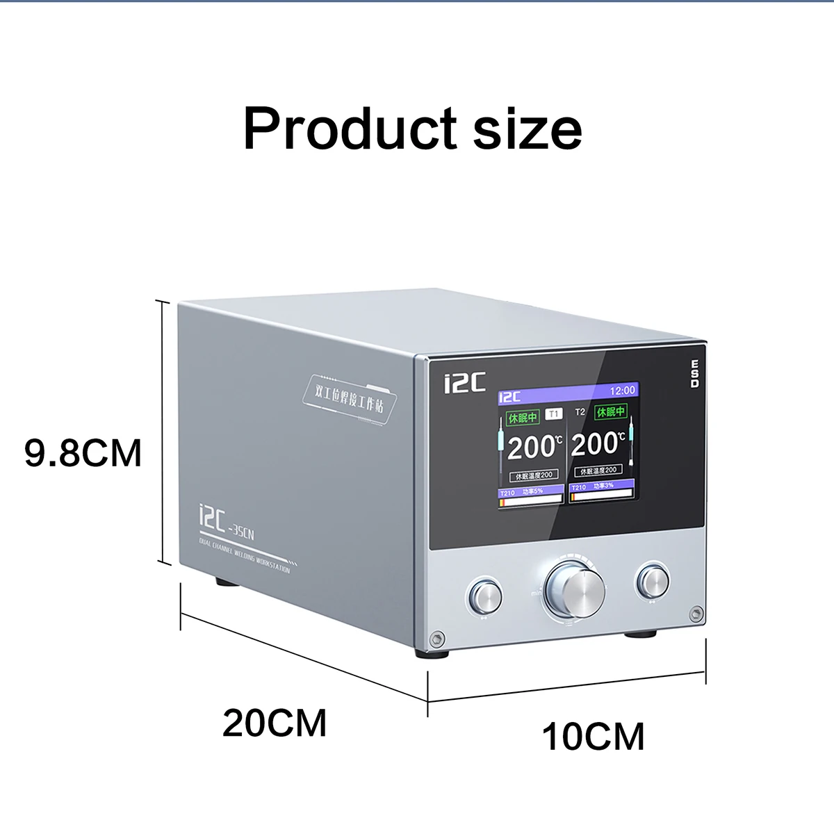 i2C 3SCN 120W Dual-handle Soldering Station with C210 C115 Handle Tips Electronic LED Digital Display BGA SMD Rework Station images - 6