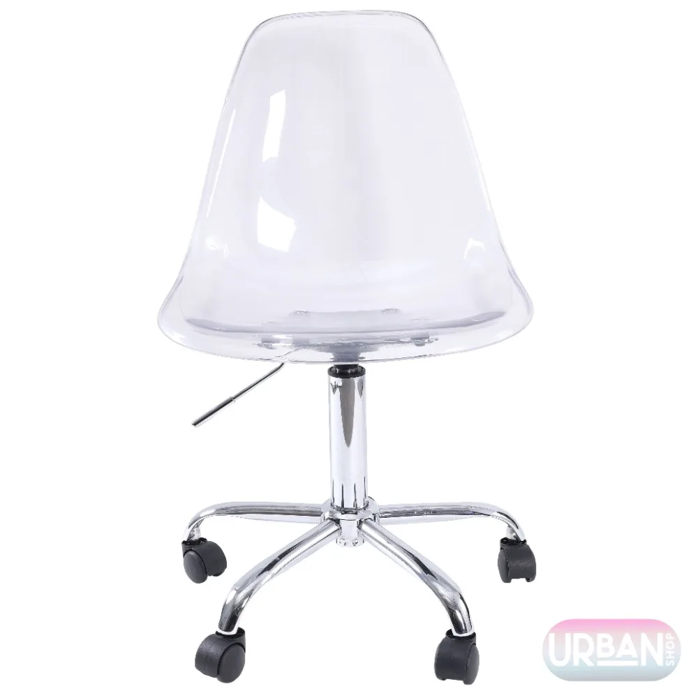 

Desk Chair Acrylic and Metal Rolling Office Chair Silver Furniture Chairs Computer Ergonomic Relaxing