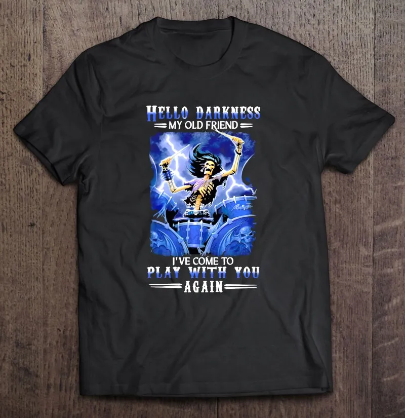 

Здравствуйте, темнота, мой старый друг, я снова играю с вами, футболка для мужчин, топы, Мужская одежда, мужские рубашки, футболки, мужские топ...