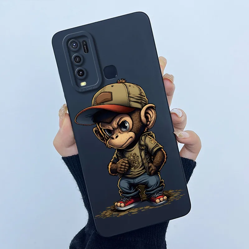 For Vivo Y30 1938 Y50 1935 Case Cartoon Cute Labubu Silicone Soft TPU Back Cover Y 30 50 2020 Protective Funda