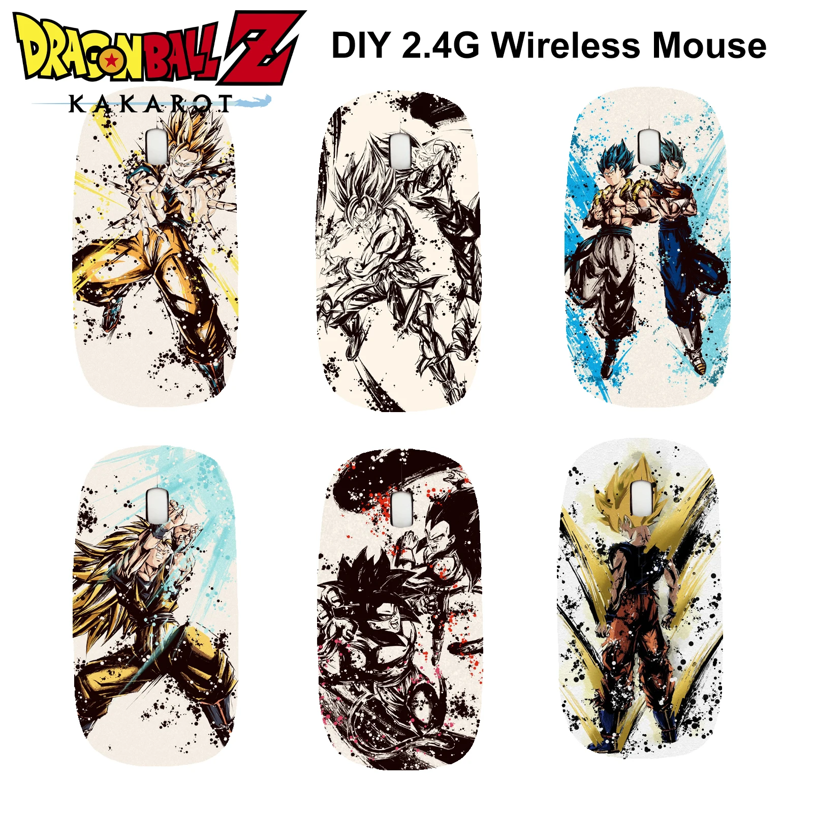 

DIY Dragon Ball Son Goku Gogeta 2.4G Wireless Mouse Bluetooth Gamer Computer Gaming Mouse USB Receiver Mice For Laptop PC Office