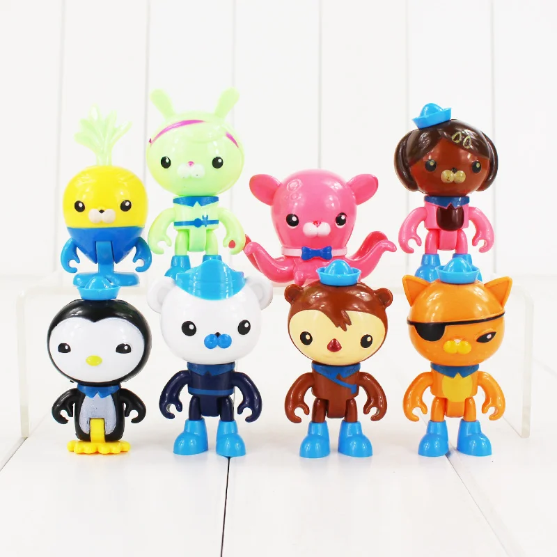 

8pcs/Lot Octonauts Captain Barnacles Kwazii Peso Shellington Dashi Tweak PVC Figure Toys Doll Figurines Model Toy for Children