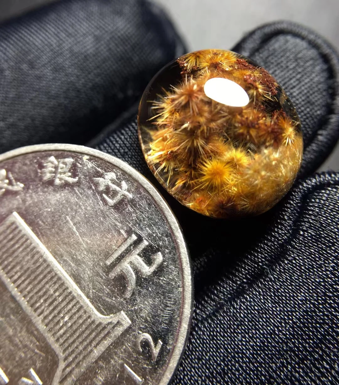 Натуральное золото рутилированный кварц подвеска в виде солнечного цветка