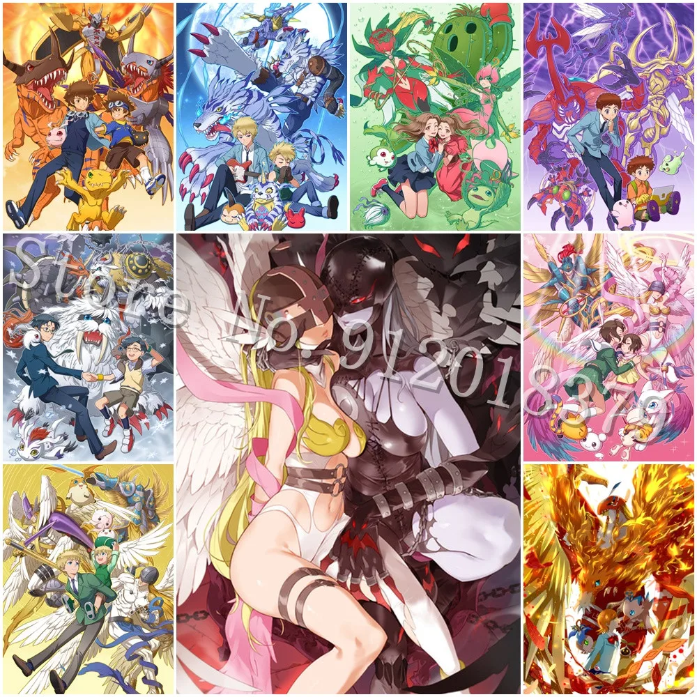 

Anime Digimon 5D Diy Diamond Painting Digital Monster Full Drill Picture of Rhinestone Embroidery Bandai Mosaic Cross Stitch