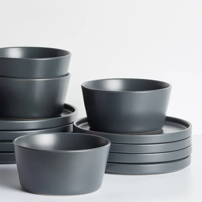 

Stone Lain Cecile Gray 12-Piece Round Stoneware Dinnerware Set