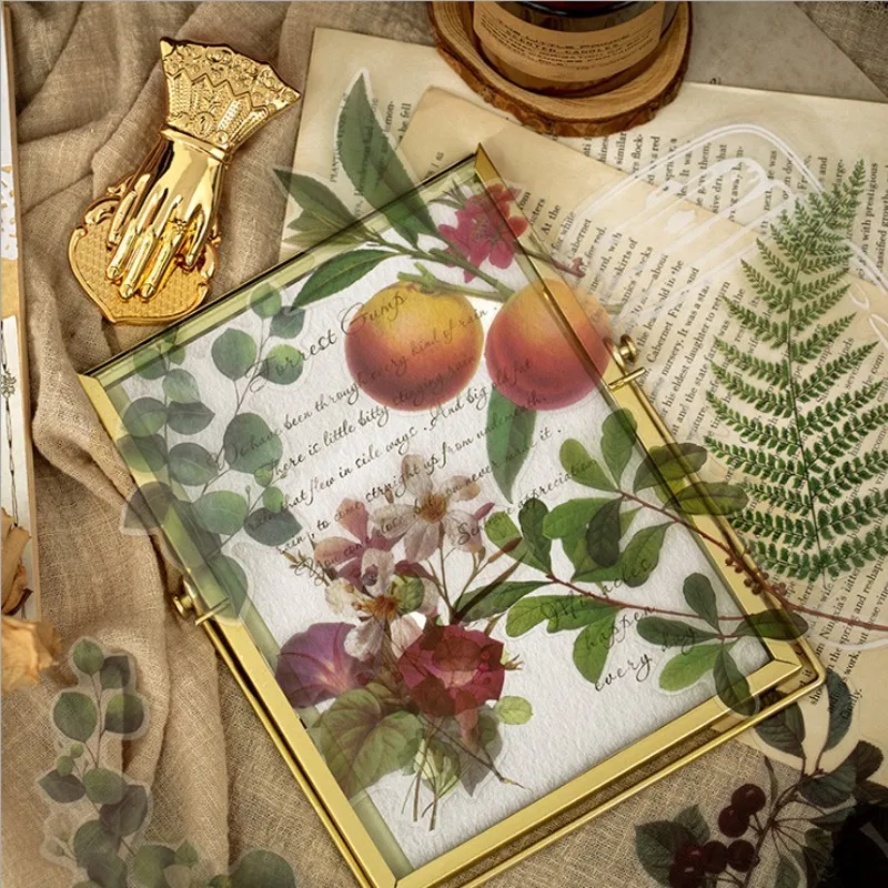 

10packs leaf gift DIY material diary decoration scrapbook student reward stationery photo album birthday gift PET label sticker