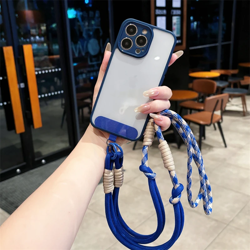 Фото Чехол для телефона OPPO Reno16 FS Pro Reno16 F 5G, роскошный прозрачный модный чехол с ремешком через плечо, акриловый жесткий чехол из ТПУ, противоударный чехол Fundas №3