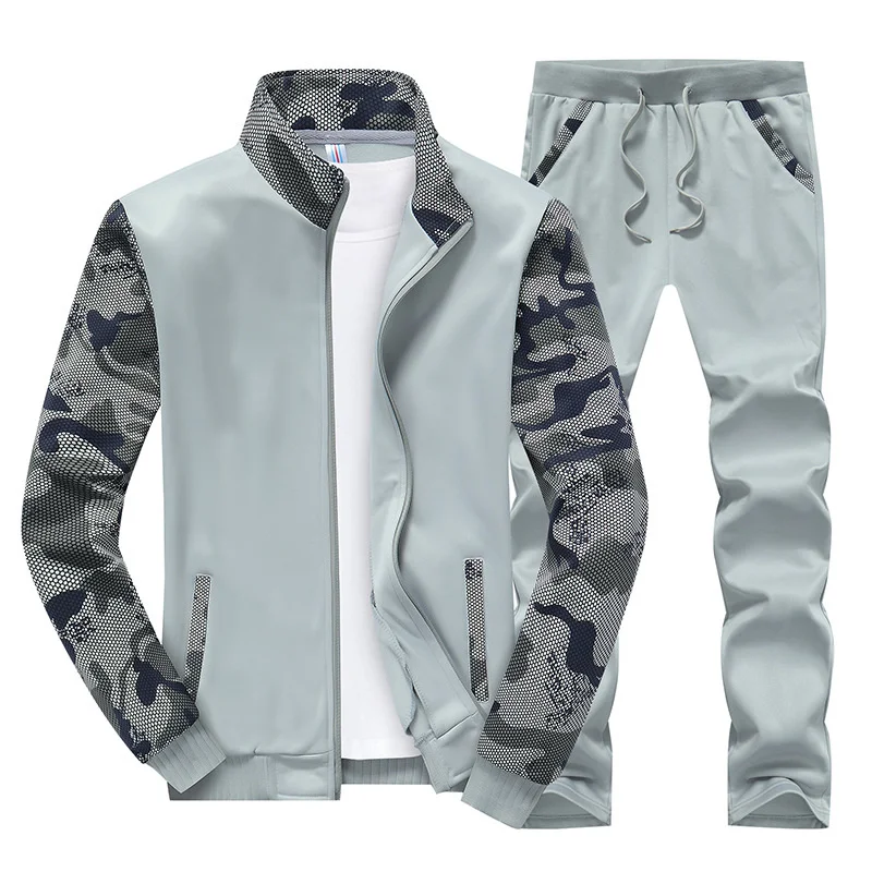 

2020 Autumn Colorblock Men Pants Sets Pullover Shirt Tracksuit Men's Casual Jogging Sportswear Brand Sweatshirts Suit Clothing