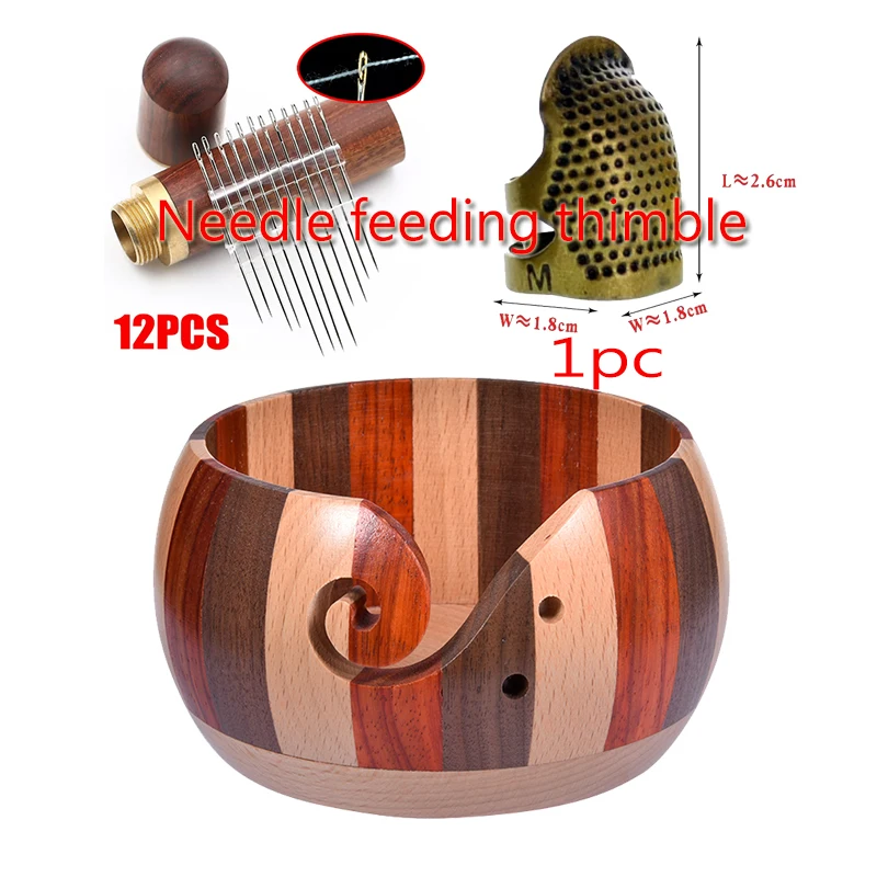 

Ecofriendly Wooden Yarn Storage Bowl Organizer Knitted Crochet Wool Storage Bowl Handmade Sewing Needlework Supplies Storage