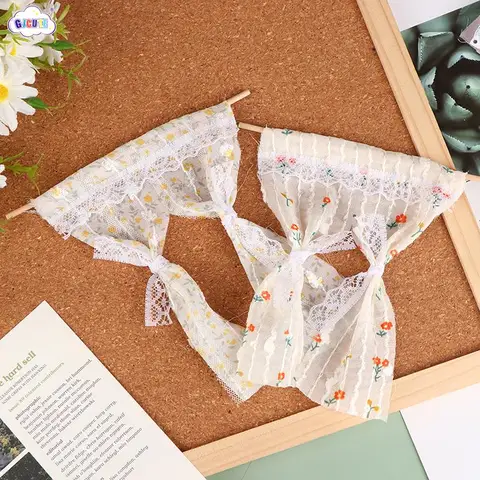 Миниатюрная занавеска с цветами GJCUTE для кукольного домика 1:12