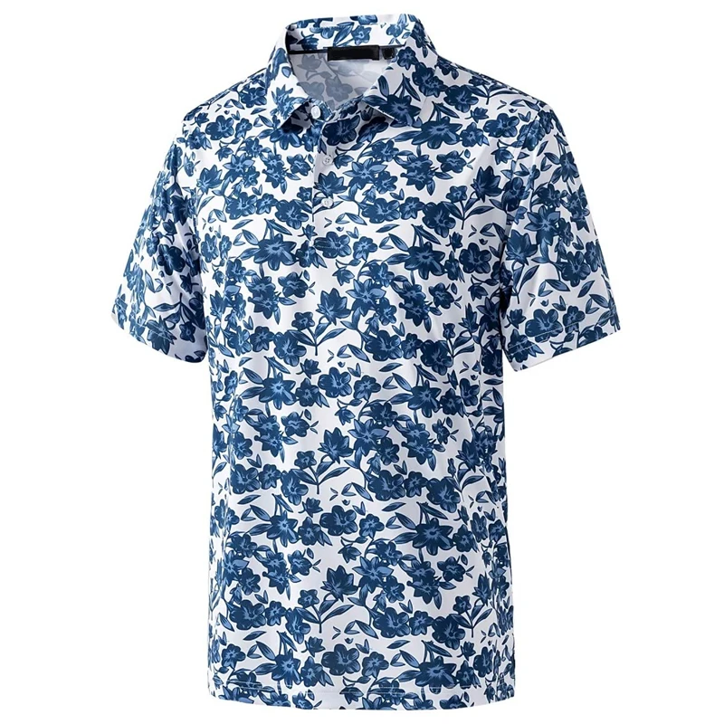 Фото Flower Tree Leaf 3D Printed Casual Polo Shirt For Men Hawaii Vacations Oversized Short Sleeves T-shirt Summer Trend Lapel Tops №1