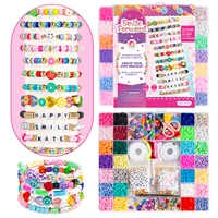 clay beads bracelet making kit beads for jewelry making with pony beads smile face beads heishi beads pearl beads
